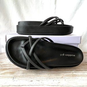 Nib!! Madden Girl Fowler Paris Black Platform Sand